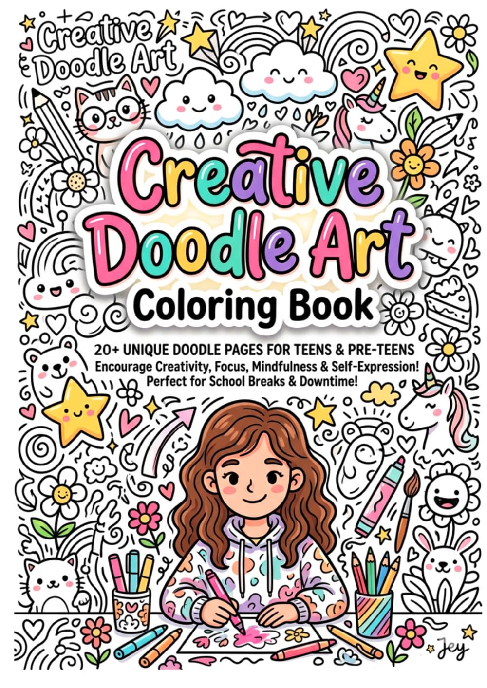 Creative Doodle Art Coloring Book: Relaxing & Fun Doodle Designs for Grades 6–12 | Stress Relief Coloring for Teens
