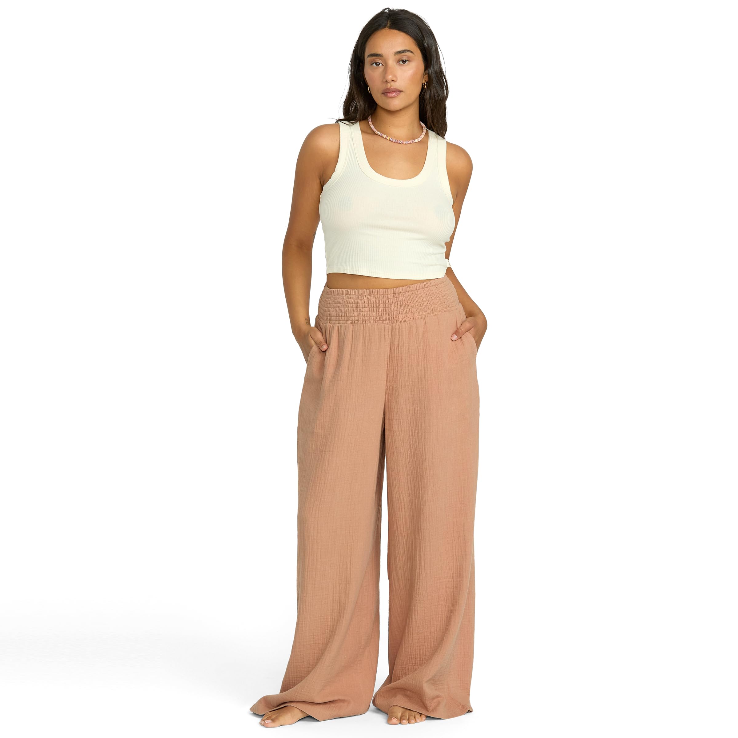 Billabong Women's Relaxed Fit New Waves Gauze Elastic Waist Pants 3xL