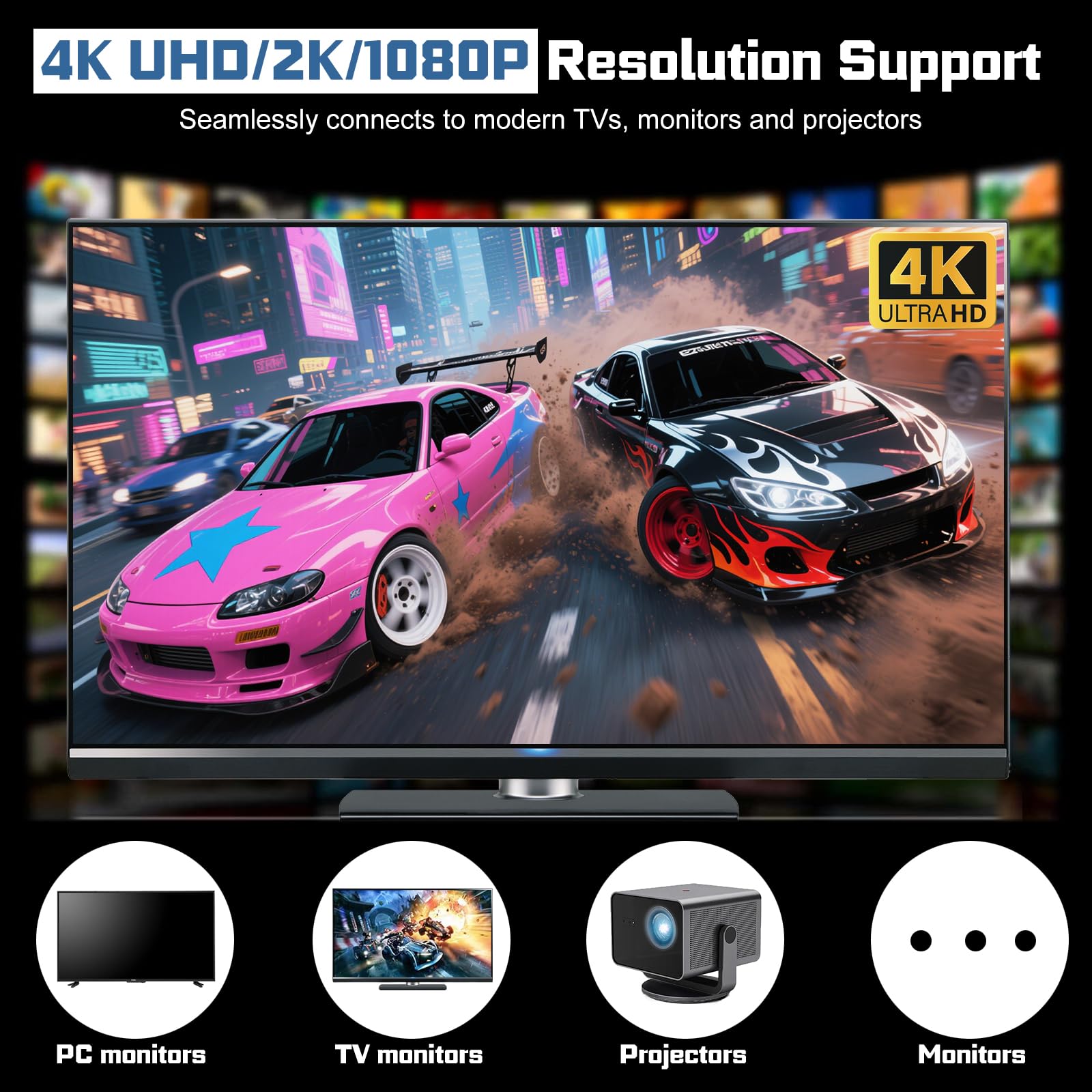 New Retro Game Console, Classic Video Games with 4K HDMI, 20,000+ Games and 23 Emulators, Upgraded Dual 2.4G Wireless Controllers 64GB