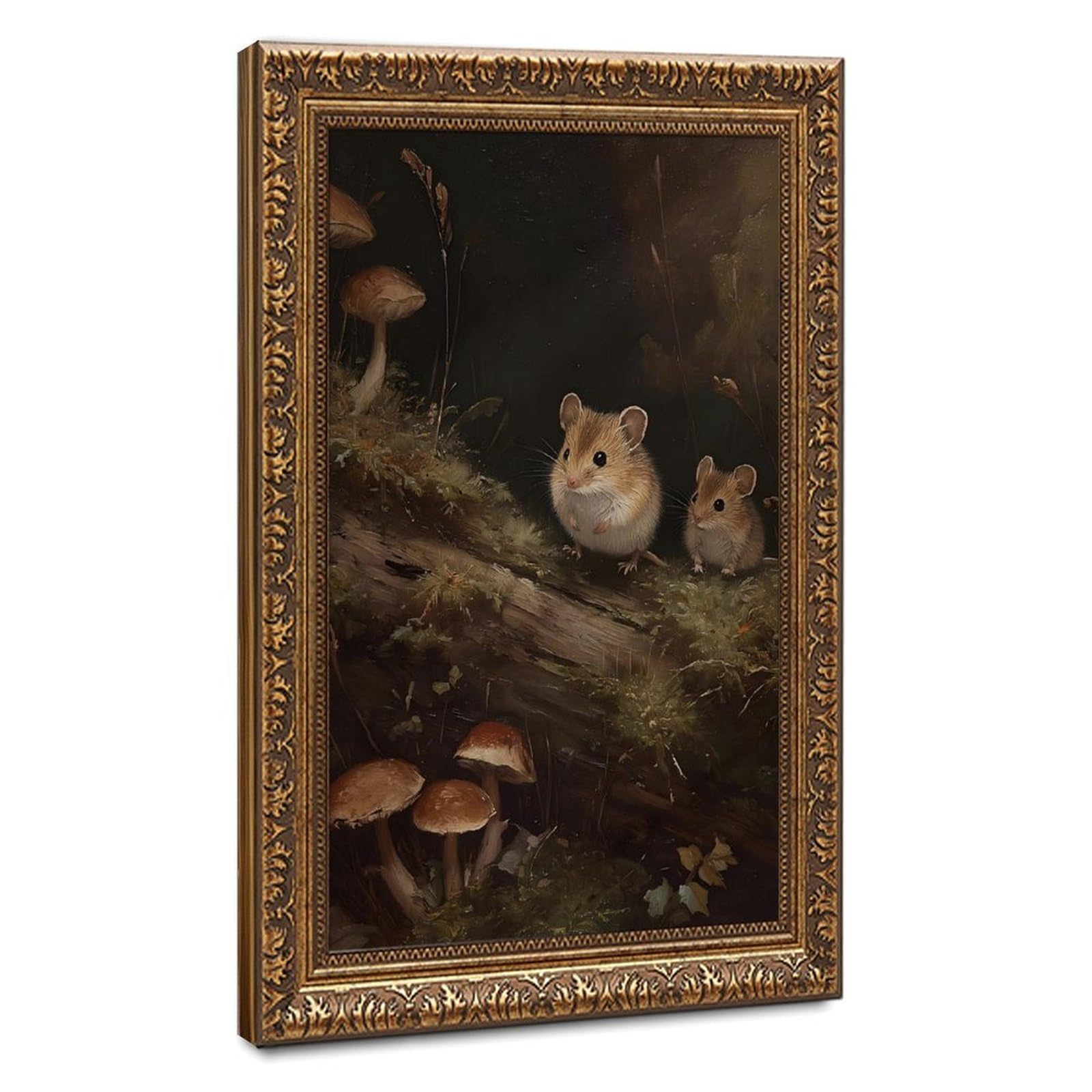 Bareronor Off-White Whimsical Mouse (2) Canvas Poster Bedroom Decor Landscape Office Room Decor Gift 24" L X 36" W