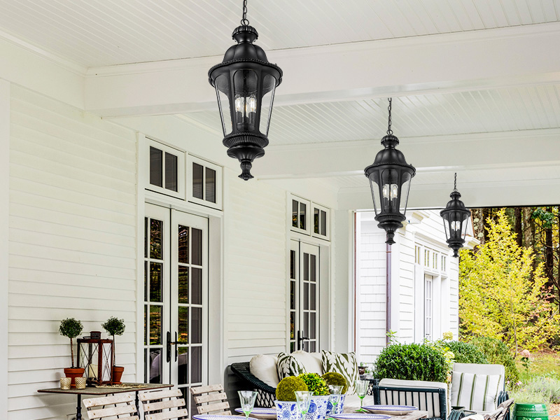 Outdoor Pendant Lights for Porch, HWH 26'' Large Exterior Hanging