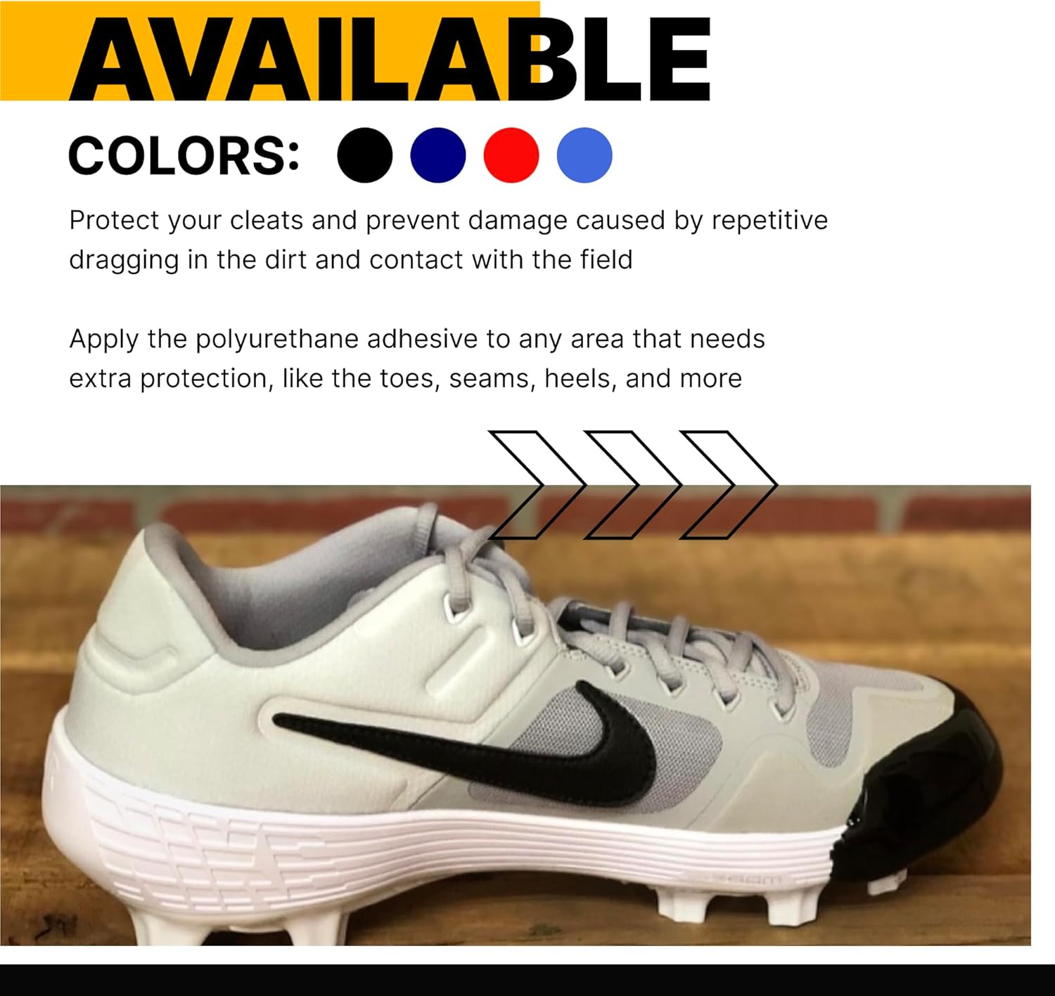 Pro Cleat Saver Adhesive, Softball & Baseball Cleat Cover Toe Protectors Shoes & Cleats - Waterproof Protective Layer & Shoe