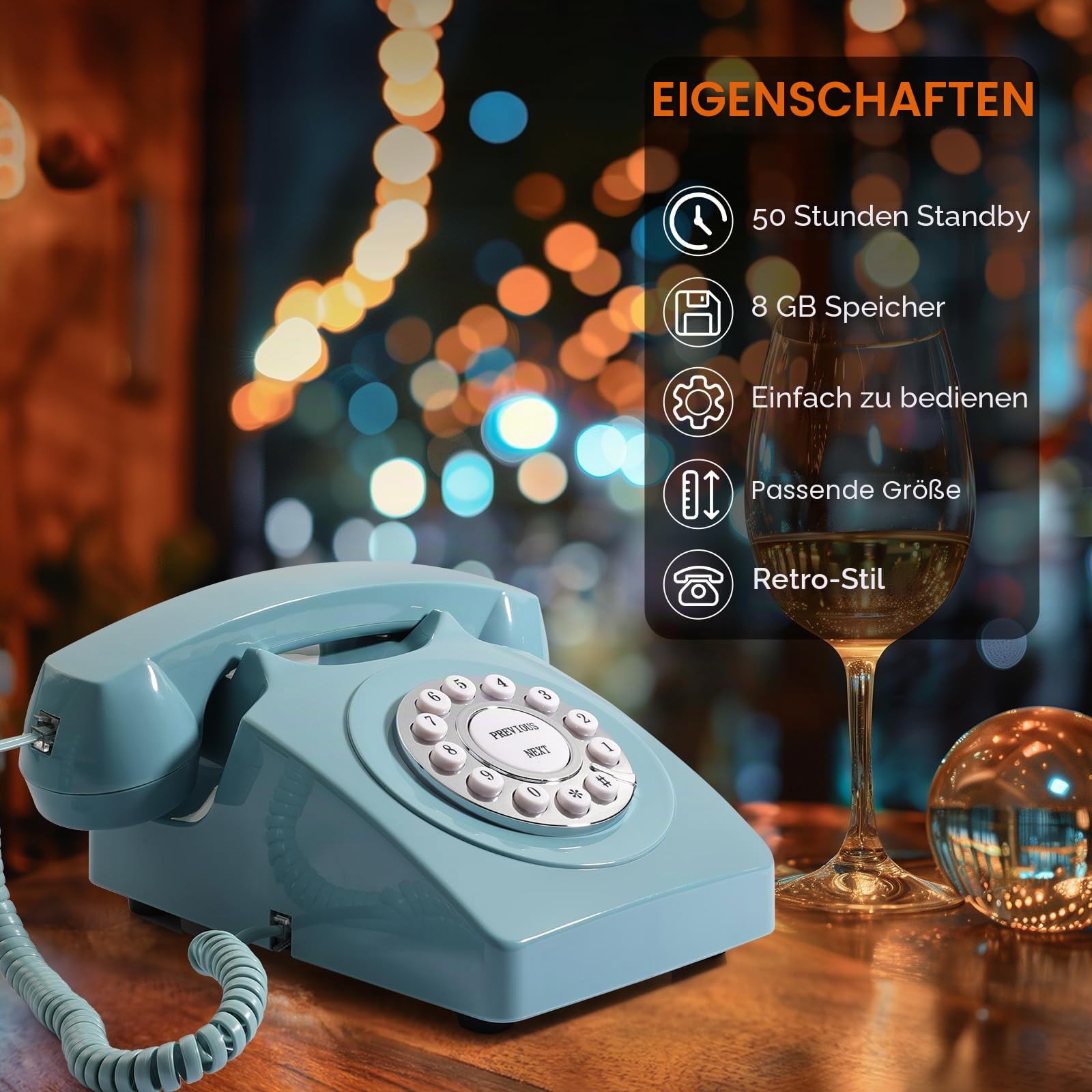 Audio-Gästebuch Hochzeitstelefon, Aufzeichnung von Gästennachrichten, Retro-Audio-Gästebuch für Hochzeit, Babyparty, Nachricht, Voicemail, Speichern Sie die Glückwünsche von Verwandten und