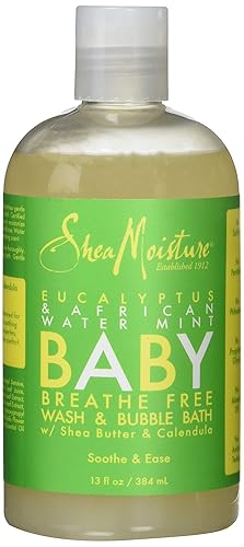 Shea Moisture Eucalipto & Agua Africana Menta Bebé Respirar Libre Lavado y Baño de Burbujas, 13 oz