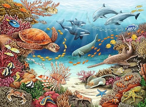 Miniatura 2 de Ravensburger Children's Puzzle 13411 - Meerestiere am Korallenriff - Wieso Weshalb Warum Puzzle 150 Teile XXL + Wissensposter, für Kinder ab 7