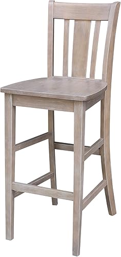 Miniatura 1 de international concepts San Remo 30en. H envejecido gris taburete de Bar