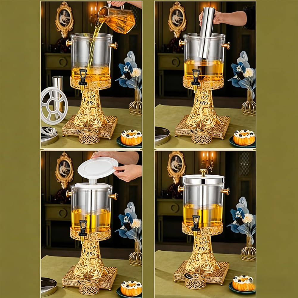 Dispensador de bebidas de 2.2 galones para fiestas, dispensador de jugo con grifo, gran capacidad, ideal para restaurantes y bufés, fácil de instalar y usar