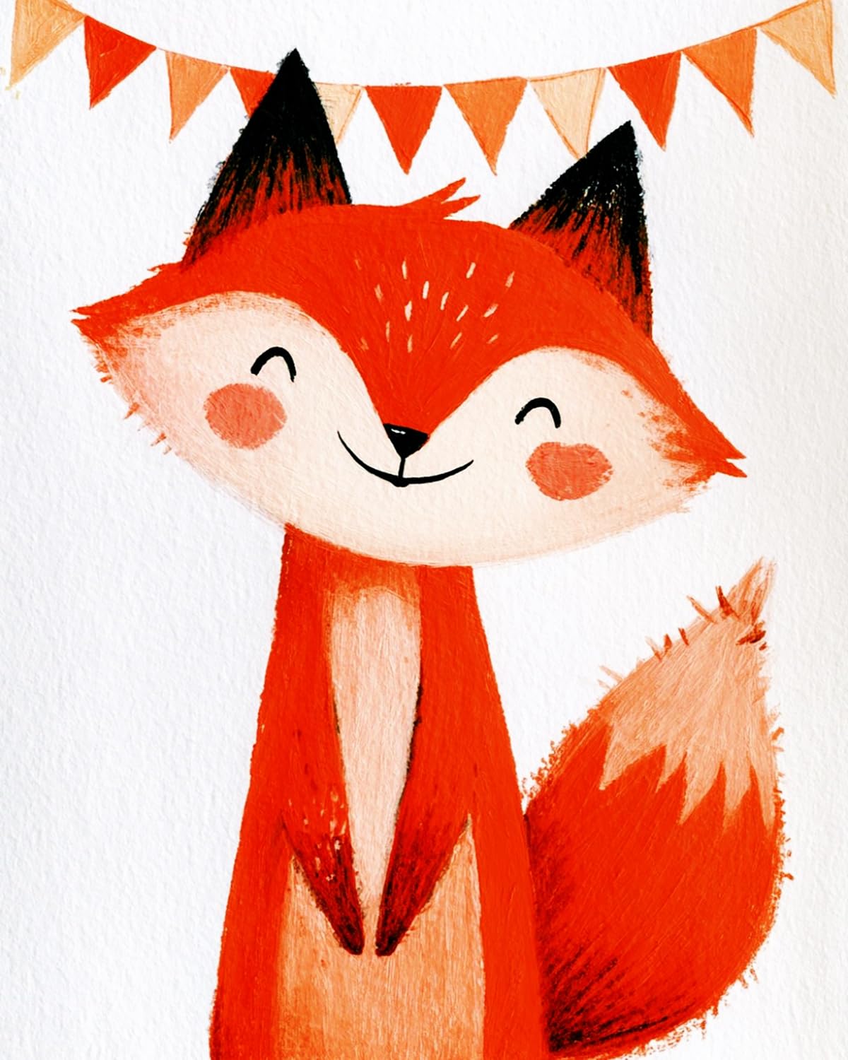 Liubaishi Multicolour Paint By Numbers For Adults, Smiling Little Fox, 40X50 Cm Acrylic Canvas Kit With 3 Brushes