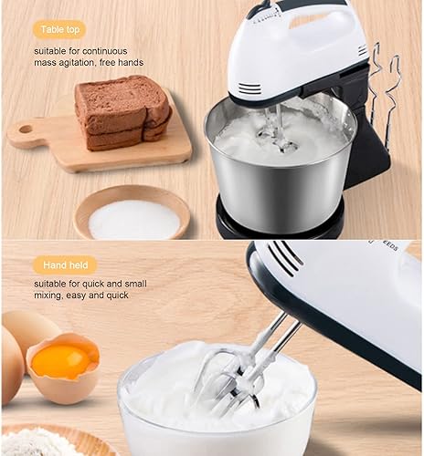 Miniatura 3 de Mezclador eléctrico de pie, mezclador automático para el hogar, ahorro de tiempo, ligero, de 50 a 60 Hz, multiusos, enchufe de EE. UU., 110 V con