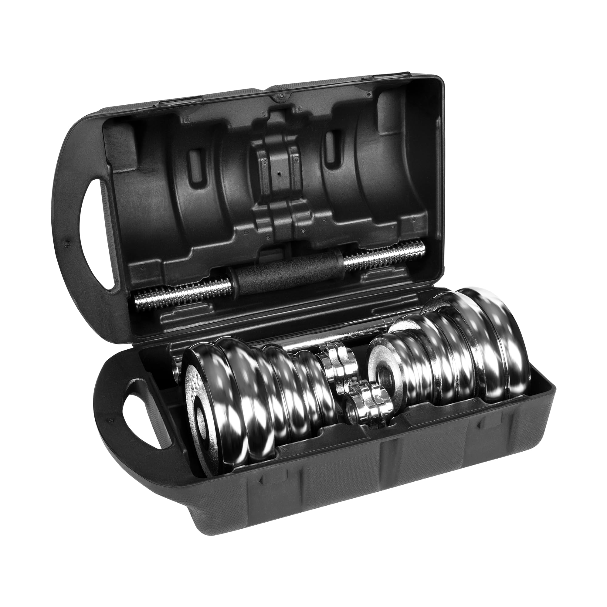 Rebel Electro Hantle Żeliwne Chromowane w Walizce z Gryfem Zestaw 20kg Regulowane RBA-2326-20