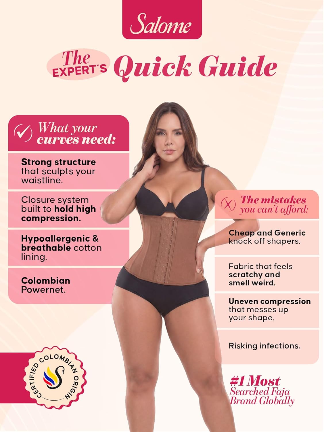 Salome 315-1-CCB Waist Shaper for Women Fajas Cinturillas Colombianas Reductoras y Moldeadoras