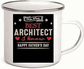 Fathers Day Gift For Architects Perfect For Family Friends and Colleagues 12oz Enamel Silver Mug