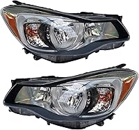 Vista 6 de CNCEST Par de faros delanteros halógenos, ajuste directo, carcasa cromada, lente transparente, para modelos Subaru Impreza 2015-2016, delantero