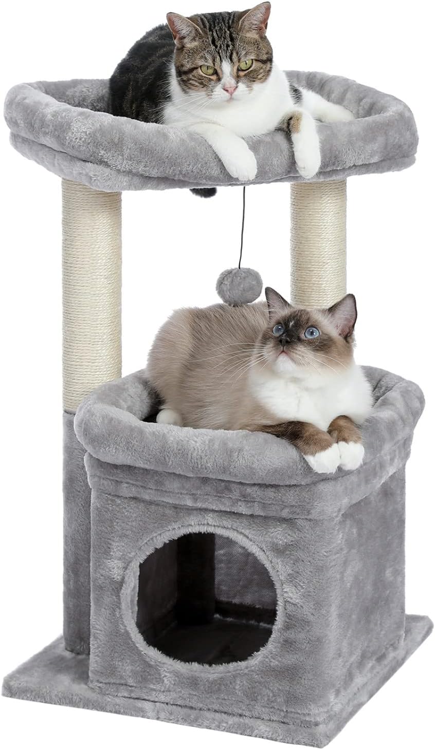 PAWZ Road Cat Tree, MultiLevel Cat Tower with SisalCovered Scratching