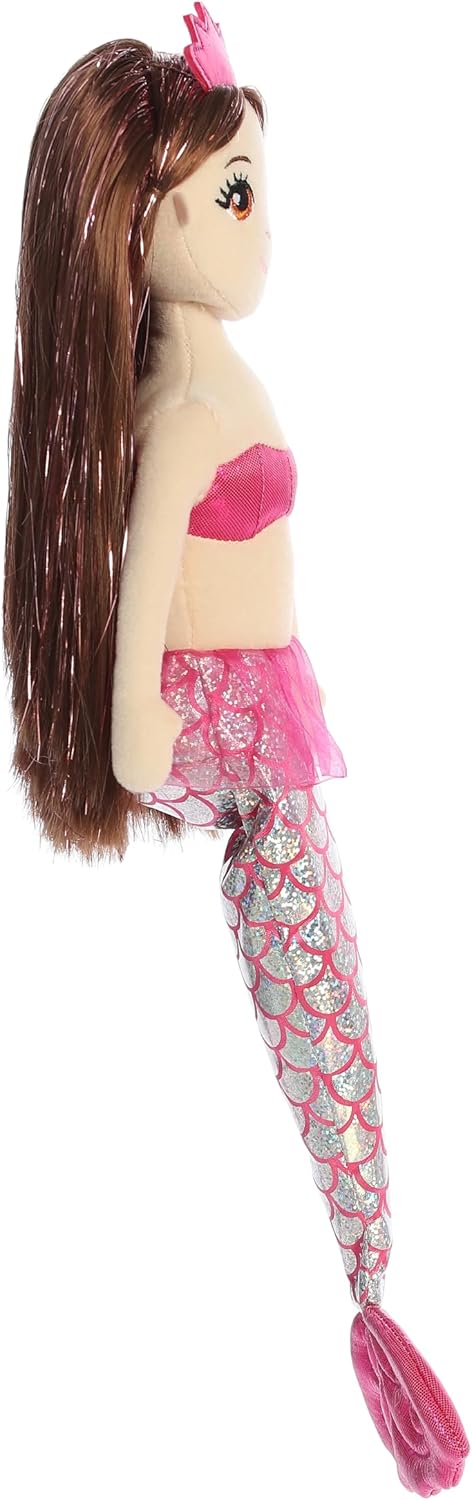 Aurora® Enchanting Sea Sparkles™ Ruby Stuffed Doll - Imaginative Play with Magical Companions - Perfect for Kid's Birthdays and Celebrations - Pink 18 Inches