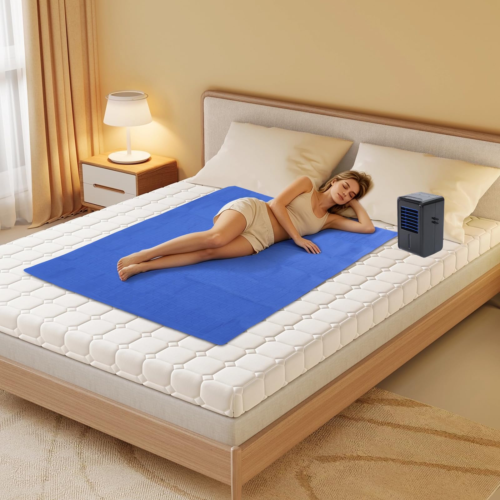 Coprimaterasso elettrico raffreddato ad acqua, per letto singolo o
