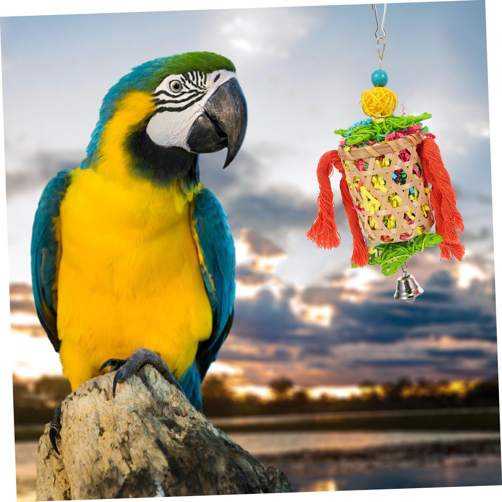 Beavorty 9 Pz Giocattolo Pappagallo Giocattoli Da Masticare Giocattolo Del Pappagallo Appeso Uccello Giocattoli Per Pappagalli Combinazione Bambù Uccelli