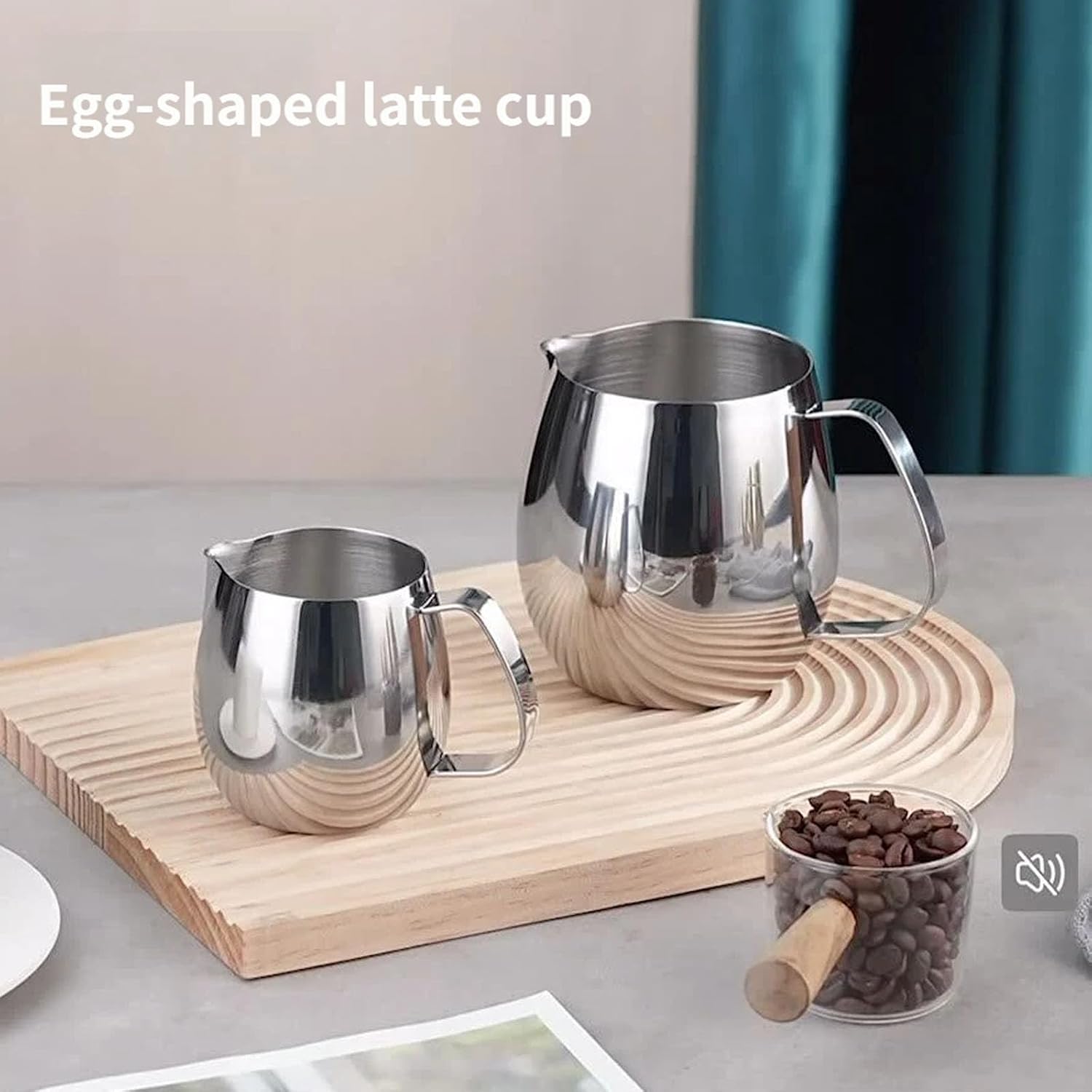 Large Capacity Milk Steaming Pitcher with Ergonomic Grip, 300/420 / 600ML Stainless Steel Frother Cup for Use Coffee Frother Pitcher with Ergonomic Handle