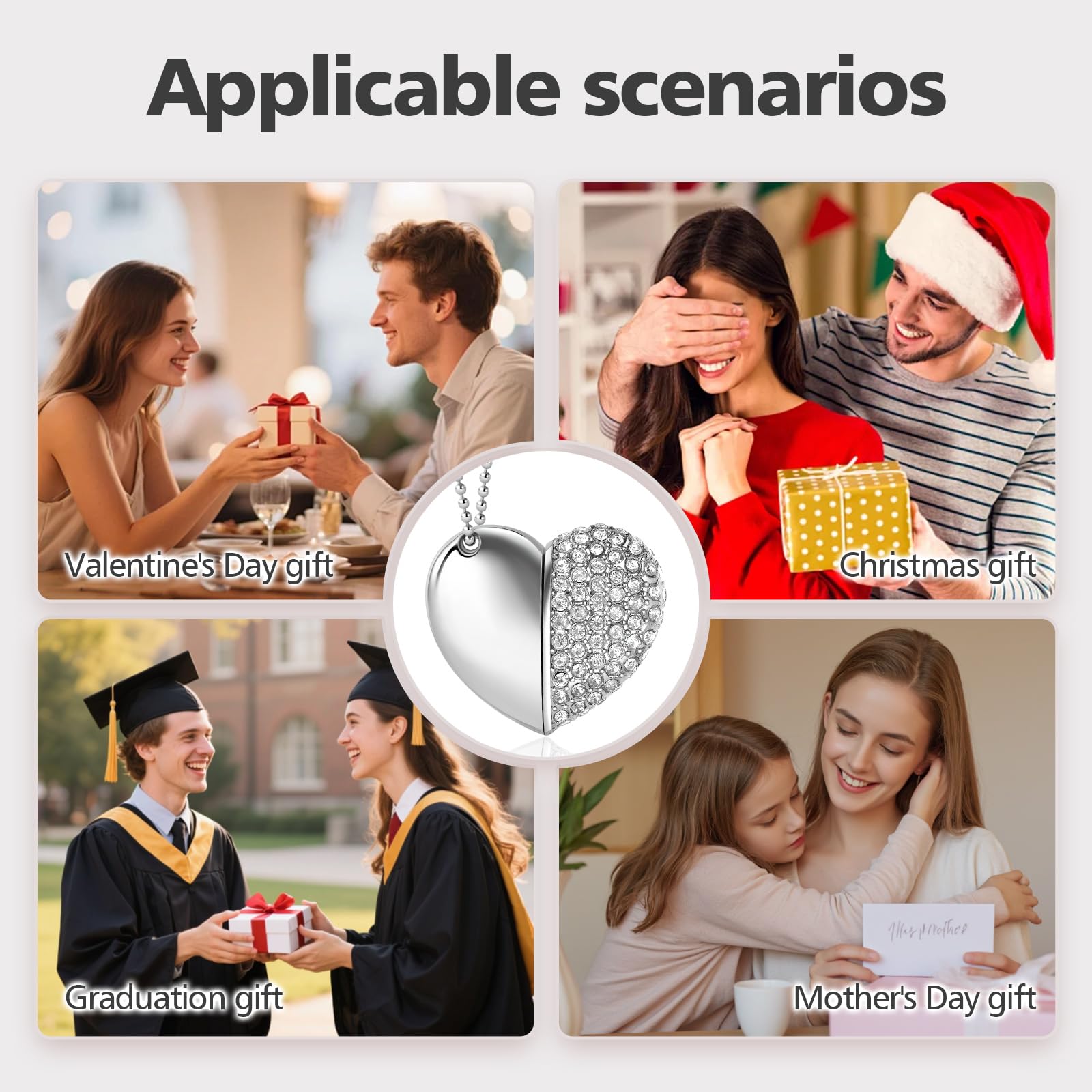 USB 2.0 Flash Drive,Cute Romantic Heart Shape USB Memory Stick,Thumb Drive for Photos, Music, Files Storage (Silver, 64, GB) — view 6