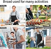 Vista 4 de Unisex Apron With Pocket, Ladybug Print Chef Apron For Cooking, Bbq & Crafts, Spillproof Kitchen Protection Bib With Large Utility Pocket For Adults