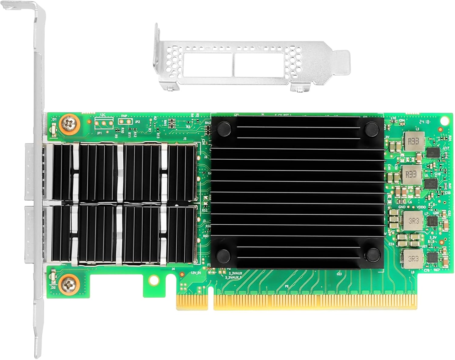 Vogzone 100GbE NIC Card for Mellanox MCX556A-EDAT, PCIe 4.0 x16 100Gb Ethernet NIC with Mellanox ConnectX-5 VPI Chipset, Dual QSFP28 EDR IB Network Card Support RDMA