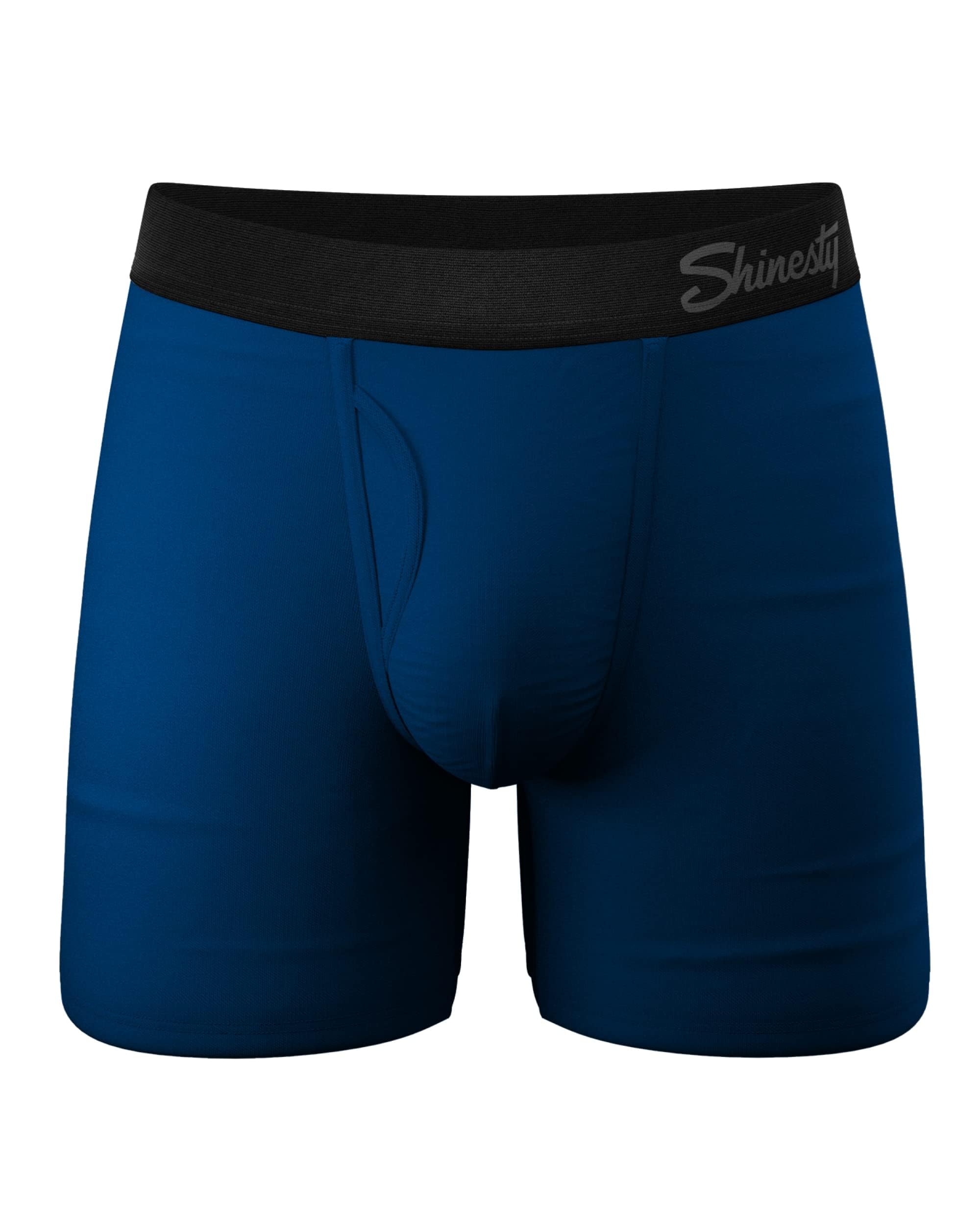 Shinesty Hammock Support Mens Boxer Briefs, Dark Blue, L
