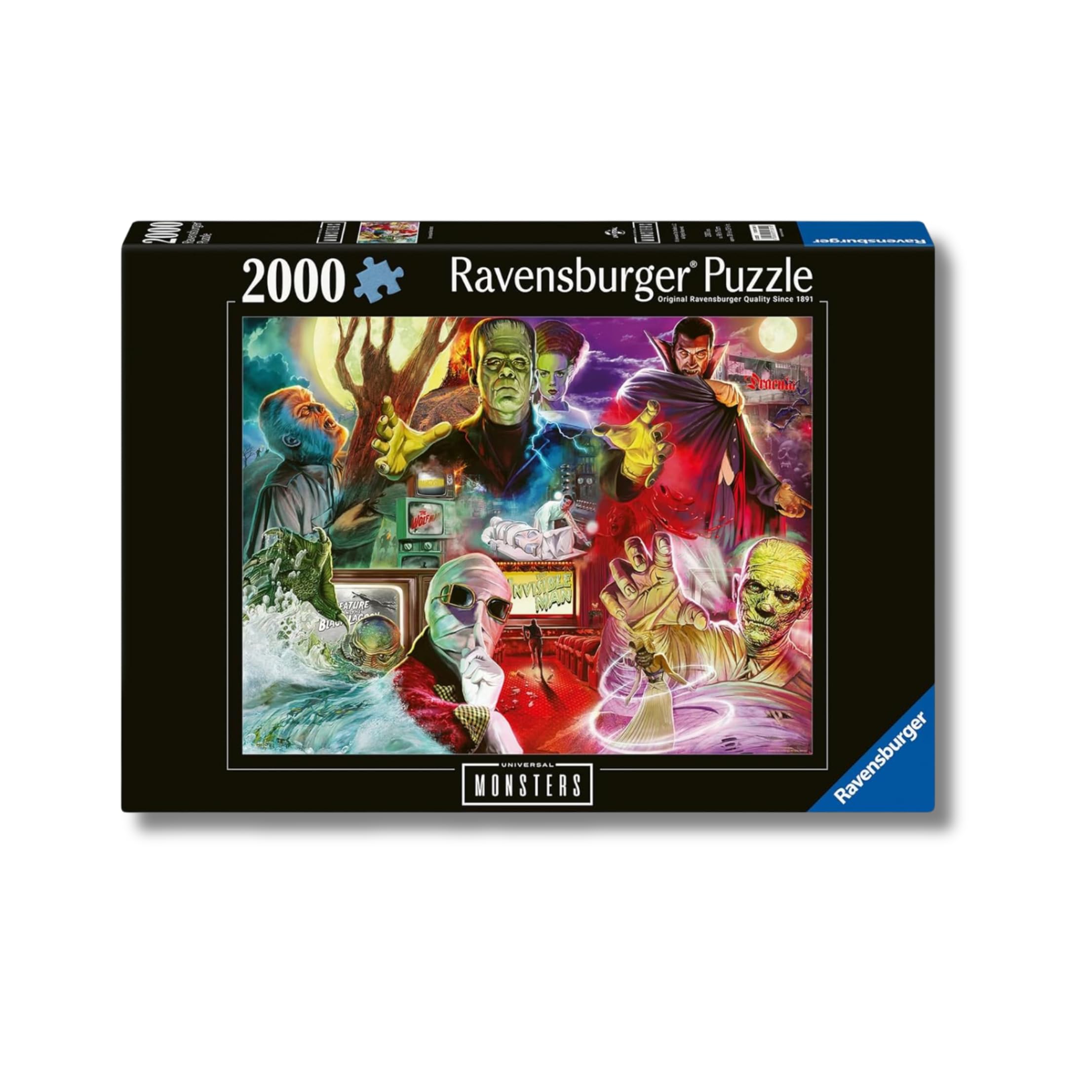 Ravensburger - Puzzle 2000 Pezzi Universal Monsters, Puzzle Adulti 98x75cm
