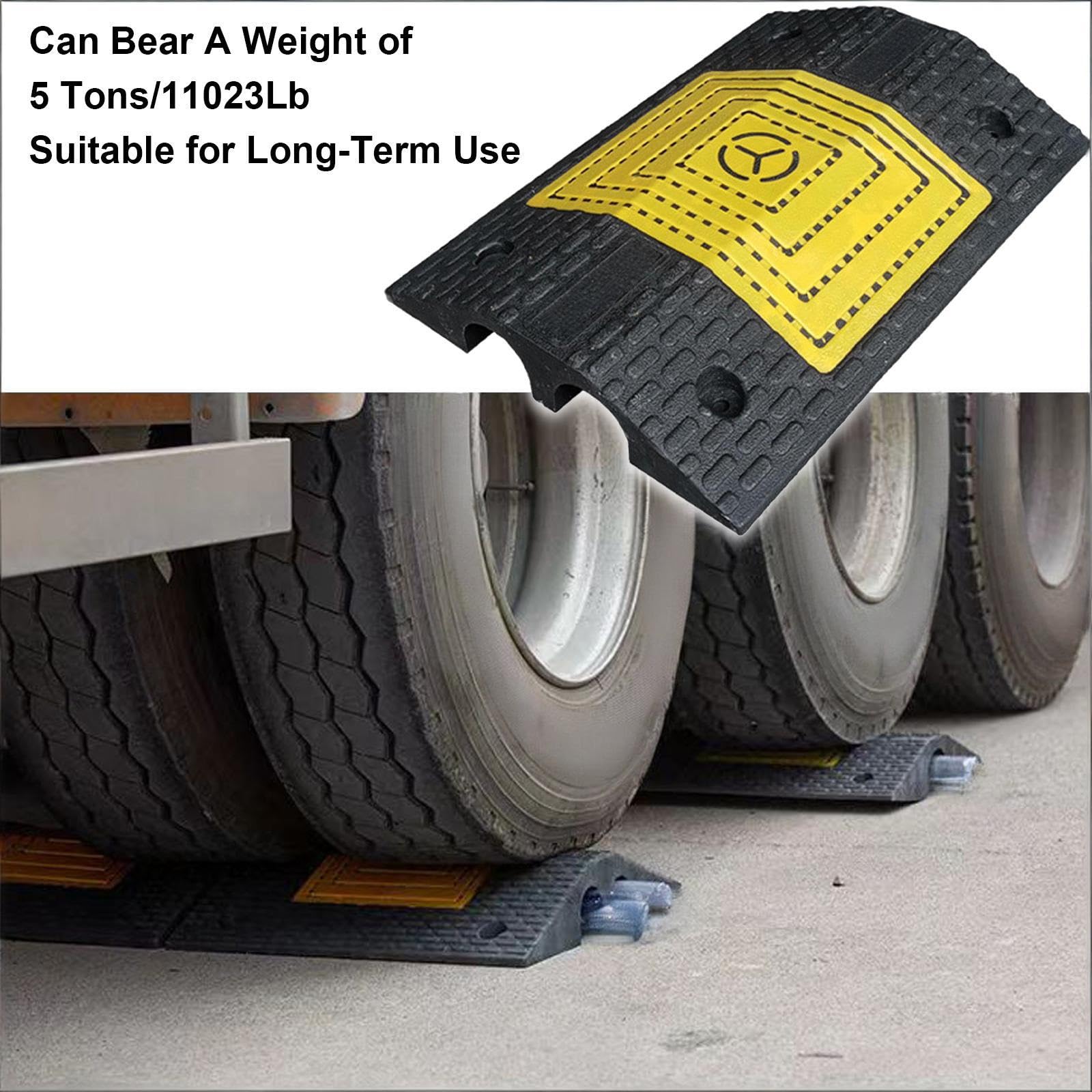 Rampa de Protección de Cable, Protector de Cables para Suelo de 2 Canales, Canaleta Cables Suelo para Asfalto/Hormigón/Grava, Capacidad de Carga de 5 Toneladas(50.5 * 35 * 7cm/19.9 * 14 * 2.7in)