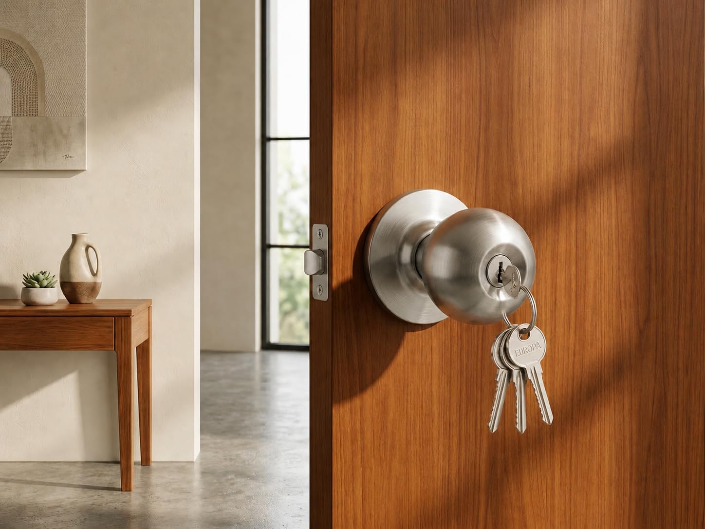 Heavy Duty Door Lock - 3 Keys, Black -11