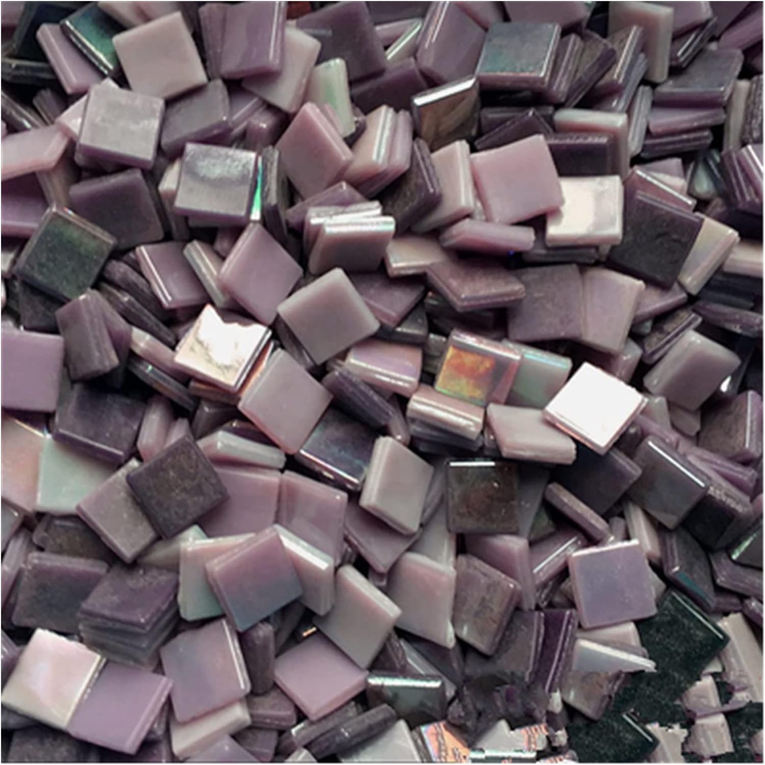 Kamienie mozaikowe 100g Magiczne kolory 15 x 15 mm Kwadratowe szklane płytki mozaikowe dla majsterkowiczów Płytka ze szkła kryształowego Kreatywny materiał artystyczny (kolor: E, rozmiar płytki mozaik