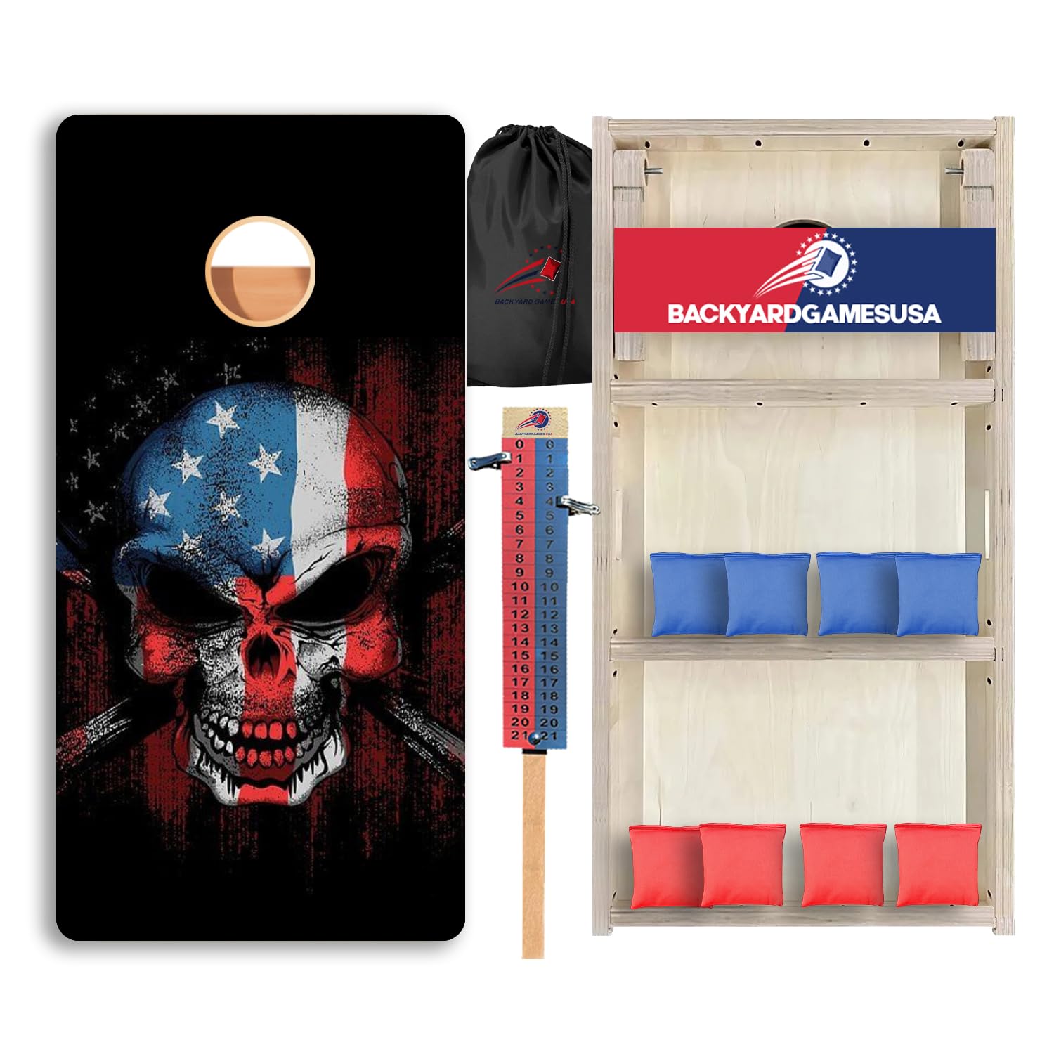 CornholeGamesUSA Pro Cornhole Boards Set | Made in USA | 3/4 Baltic Birch | No Bounce | Triple Thick Legs | Two Brace & Handles, Tournament 2x4
