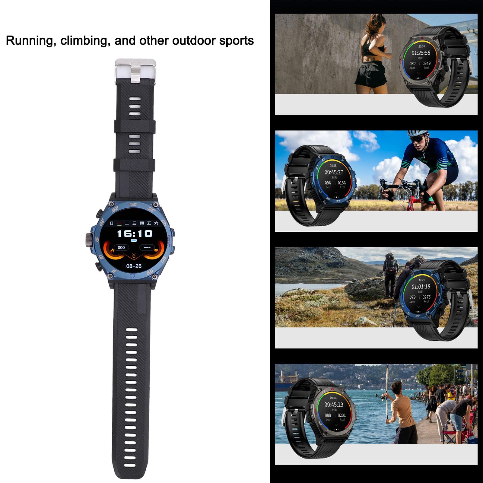 CHICIRIS Montre Intelligente avec écouteurs, 1.53 Pouce Double Appel (Blue)