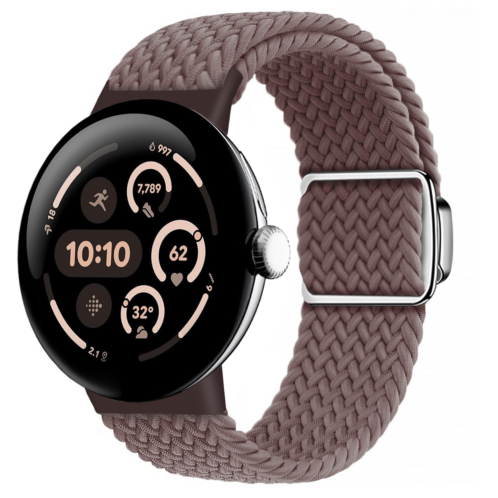 Eiavike Braided Magnetic Band Compatible with Google Pixel Watch 1/2/3/4 41mm 45mm, [Upgraded Magnets do not fall off] Adjustable Stretchy Nylon Strap