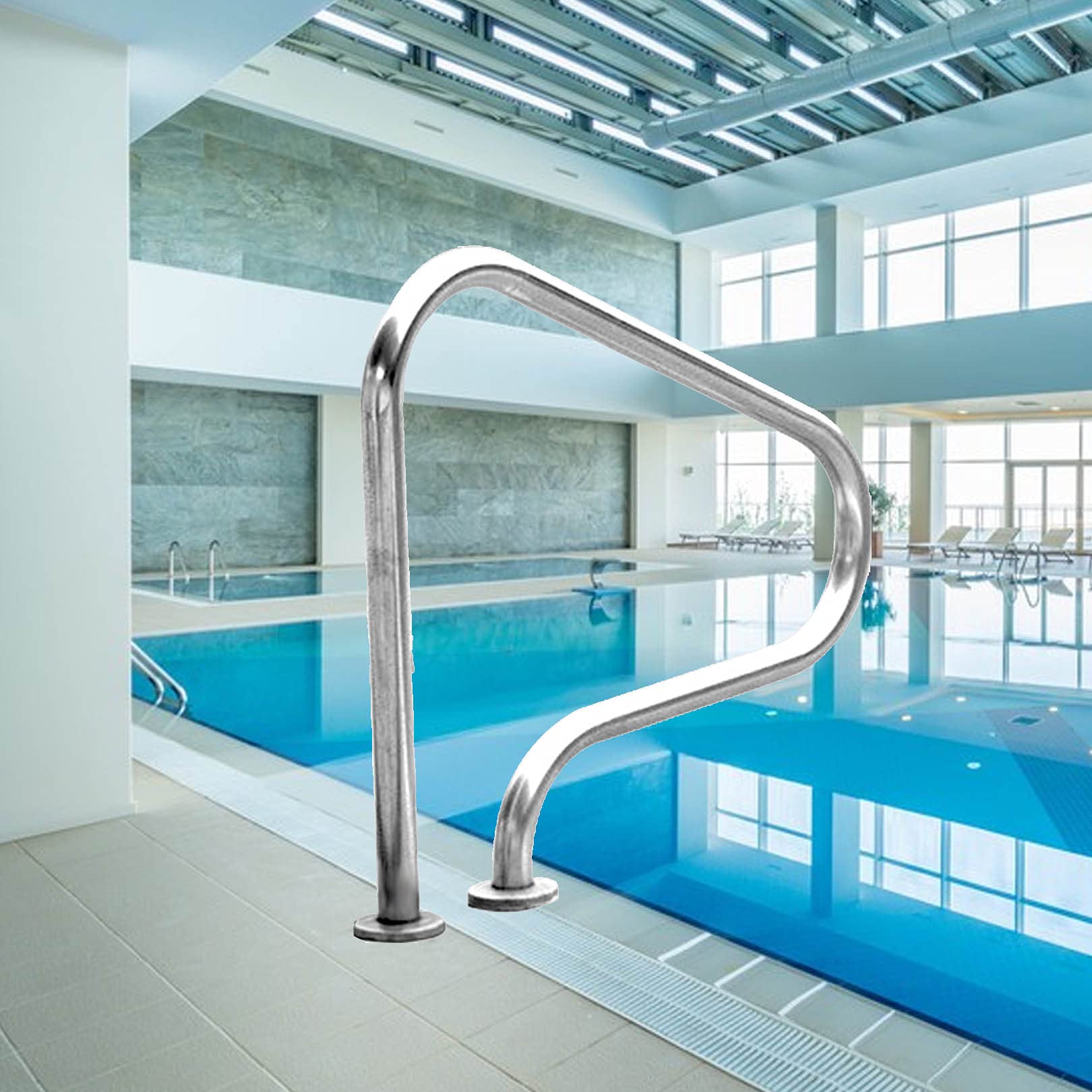 Pool Handrails Handrails Swimming Pool Hand Rail, 304 Stainless Steel Pool Handrail, Easy Installation Hand Rails for Inground Pool Entry