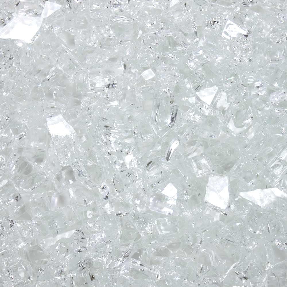 Celestial Fire Glass Ultra Clear, 1/4 Tempered Fire Glass in Diamond Starlight | 10 Pound Jar, by