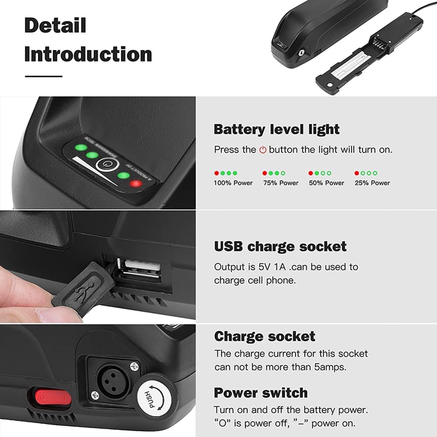 Batería de Bicicleta eléctrica 52V 20Ah 25Ah, batería de Litio de 52V 20Ah 25Ah, batería en Forma de Tetera, con Cargador para Motor 200W 500W 800W 1000W