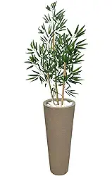 Bambu Artificial Cozinha Vaso Grafiato Alto Decoração (Grafiato Bege)