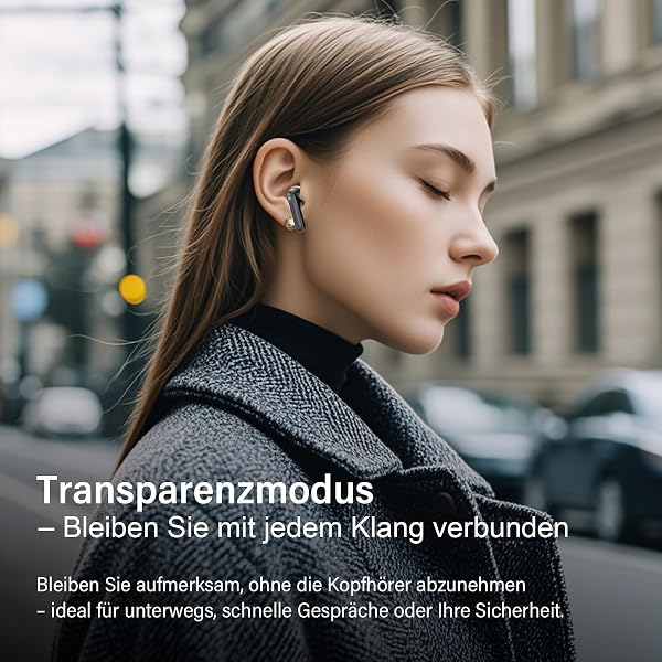 Bluetooth Kopfhörer mit Hybride Aktive Geräuschunterdrückung, In Ear Kopfhörer Kabellos Bluetooth 5.4, 6Mic, 49Std. Wiedergabe, kraftvoller Bass, 8 EQ-Modi, APP-Steuerung, kabelloses Laden, Multipoint - 5