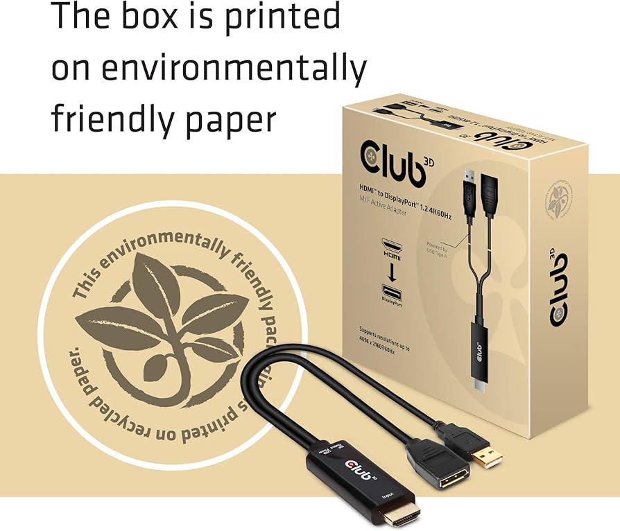 Amazon.co.jp: Club3D HDMI Male オス to DisplayPort 1.2
