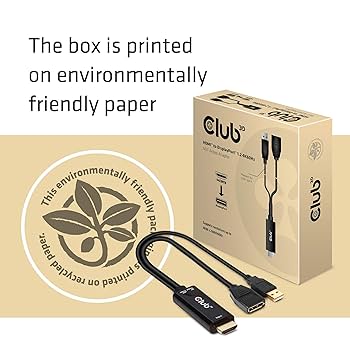 Amazon.co.jp: Club3D HDMI Male オス to DisplayPort 1.2