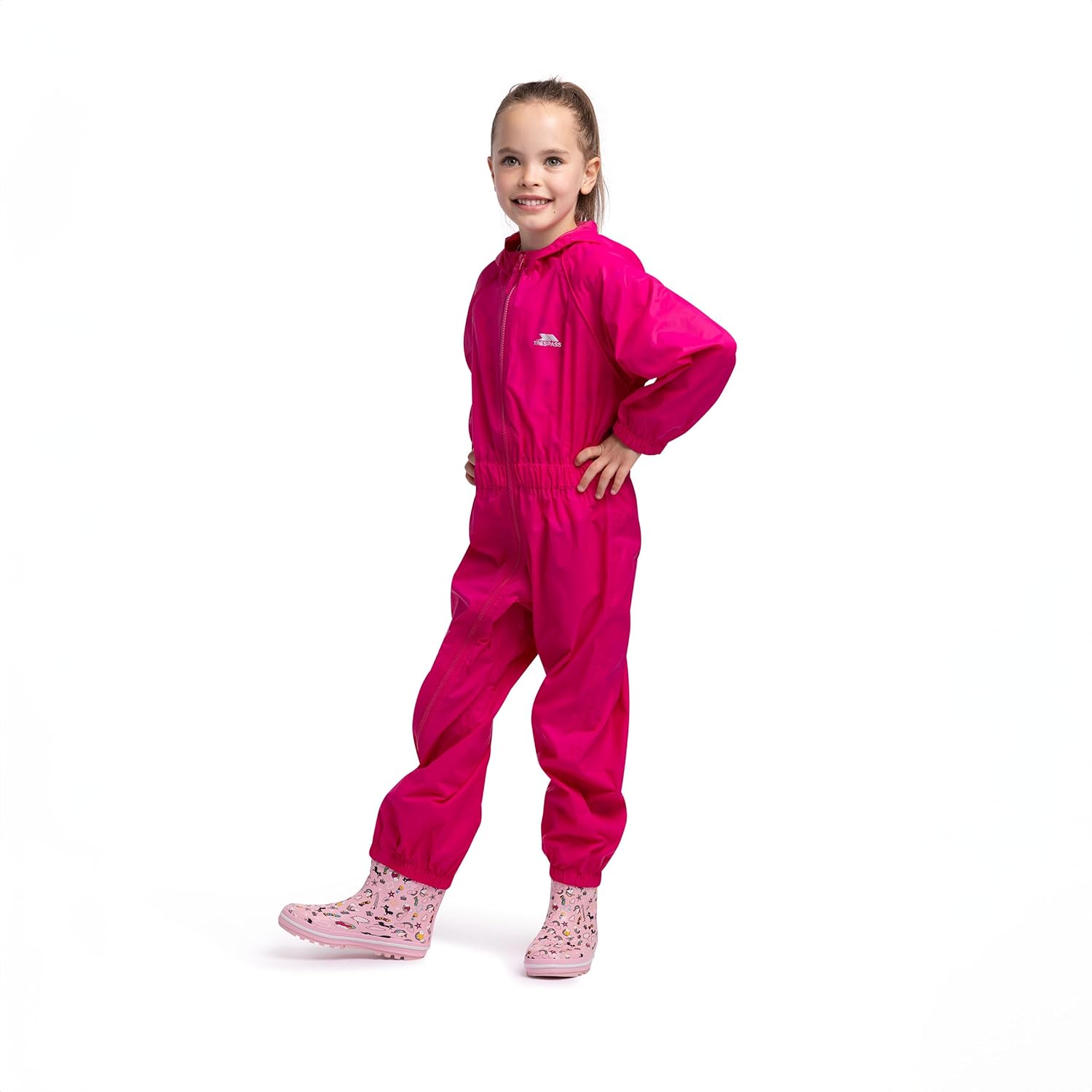 BUTTON Boys Waterproof Windproof Breathable All In One Rain Suit