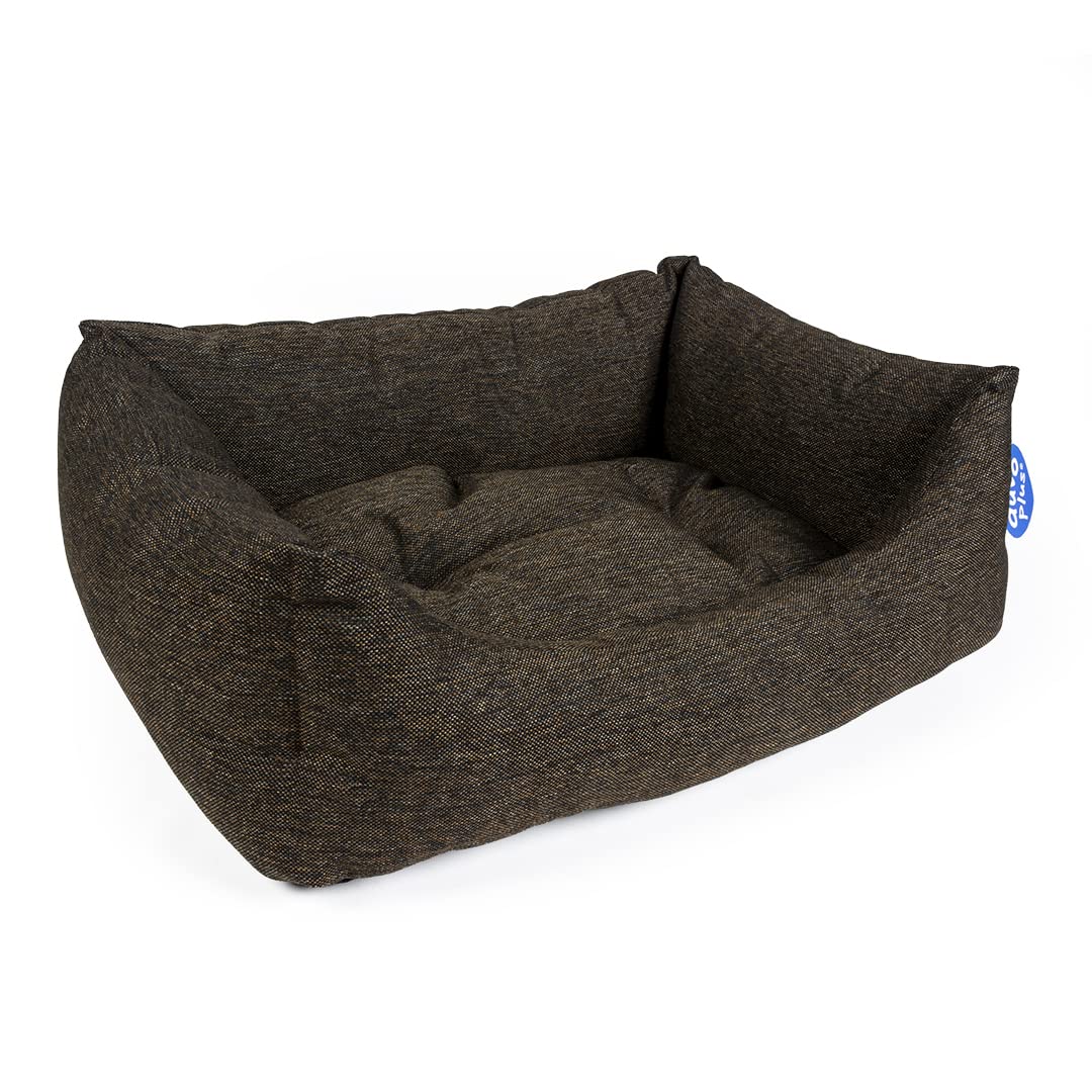 duvoplus, Rectangular Brown King Basket 45 x 60 x 22 cm for Resting Bed/Basket/Sofa/Teepee Brown Dog