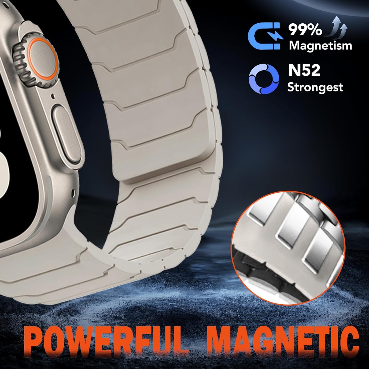 Magnetic Band for Apple Watch Band 49mm 46mm 45mm 44mm 42mm 41mm 40mm 38mm Women Men,Soft Silicone Sport Replacement Strap for iWatch Ultra2 Series 10 9 8 7 SE 6 5 4 3 2 1 - Image 2