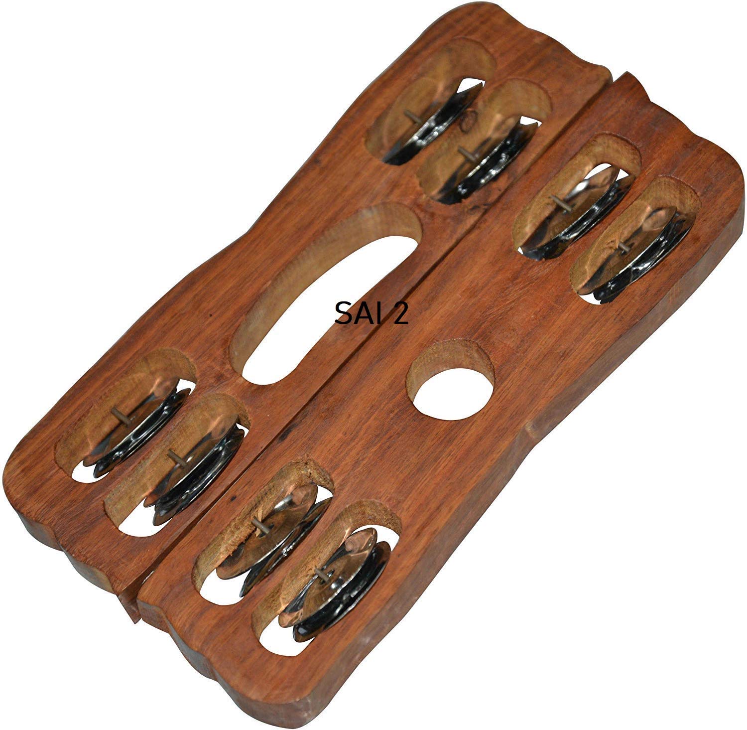 Wooden Pair of Kartal/Hand-Cymbals Indian Musical Percussion Instrument