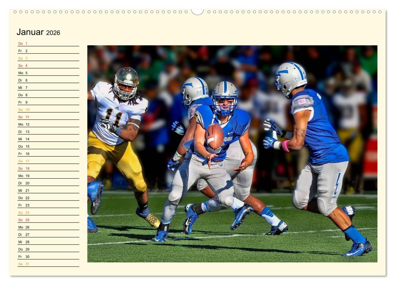 American Football - Taktik und Athletik (Wandkalender 2026 DIN A2 quer), CALVENDO Monatskalender: Teamsport der Extra-Klasse (CALVENDO Sport)