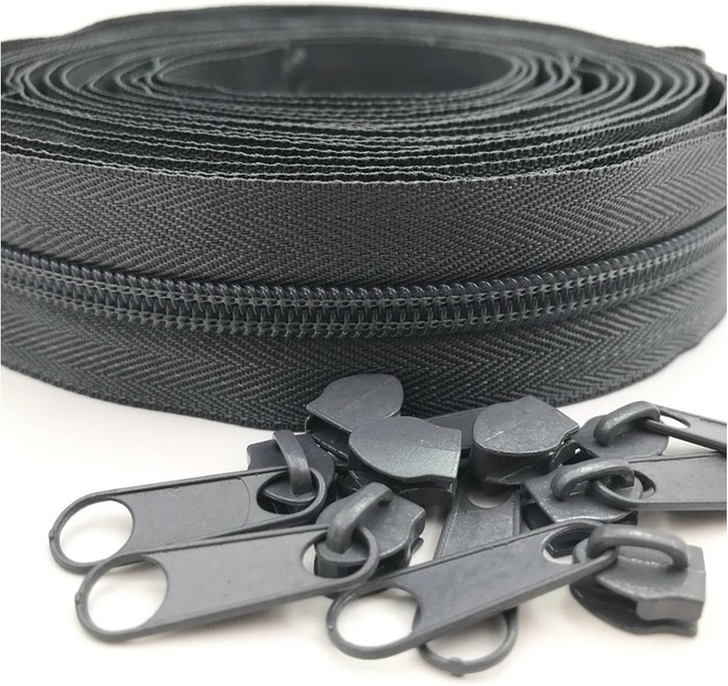 Zipper Repair Kit #5 5 Meter 24 Colors Nylon Coil Zippers by The Yard with 10pcs Sliders for DIY Sewing Tailor Crafts Bags Zipper312 Dark Grey