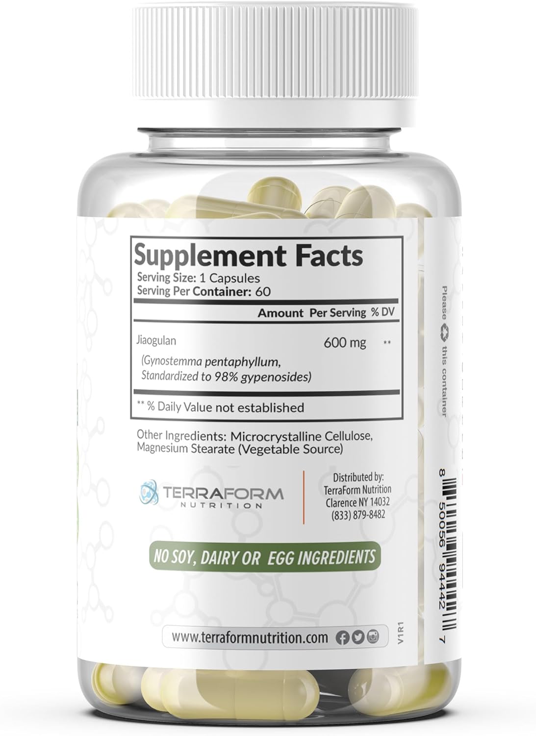 TerraForm Nutrition Gynostemma Pentaphyllum Supplement - 600mg per Capsule - 98% Gypenoside Extract (20:1) - Jiaogulan - 60 Capsules - Adaptogenic Herbal Supplement - Image 7