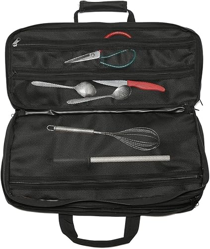 Miniatura 2 de EVERPRIDE 4 bolsillos - Negro - Bolsa para cuchillos de chef, 20 ranuras para cuchillos, 4 compartimentos de almacenamiento, funda culinaria