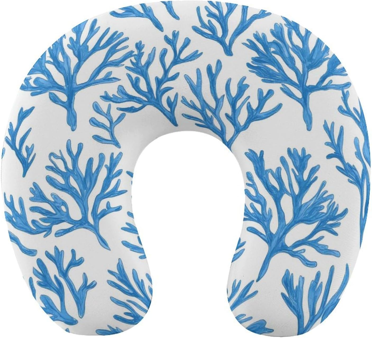 Blue Coral Branch Memory Foam Pillows U Shaped Travel Neck Pillow