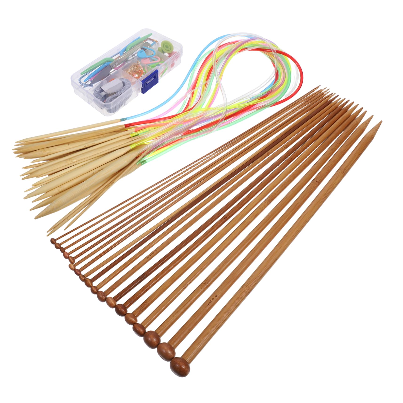 UKCOCO Agujas de Tejer de Bambú Sola Punta Agujas de Madera para Sweaters Manualidades y Accesorios de Tejer
